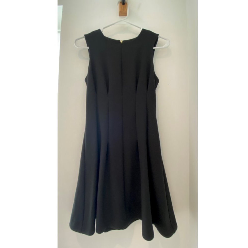 TOPSHOP Black Paneled Skater Mini Dress Size 2